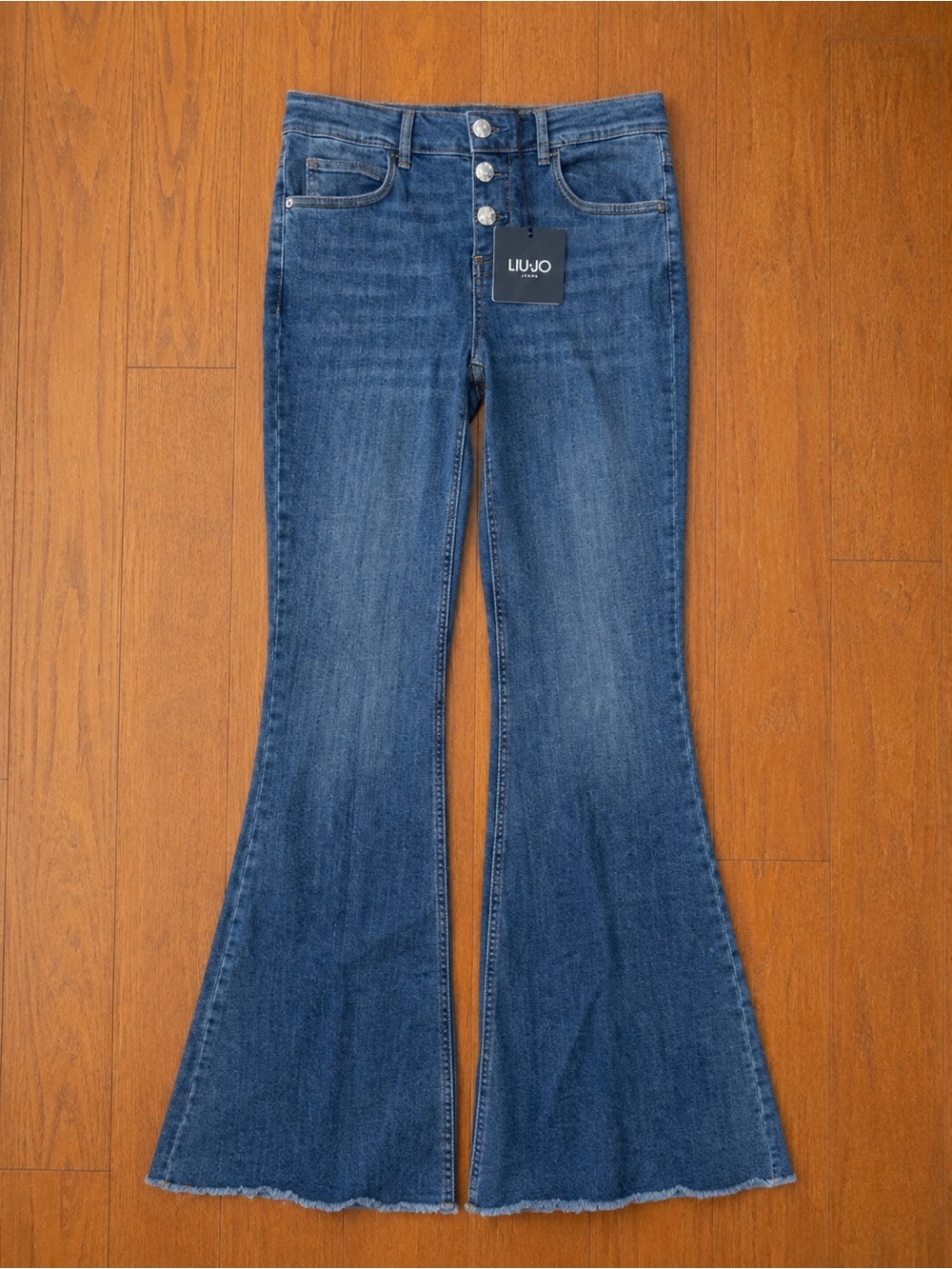 Liu Jo Women's Blue High-Rise Flare Jeans Sz 28 (Tall)